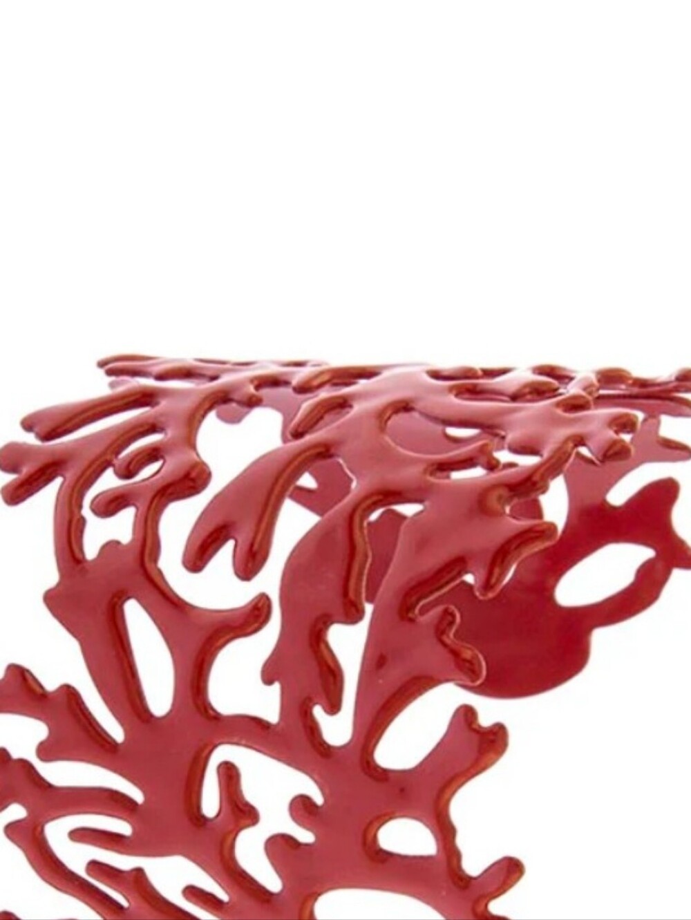 Red Coral Cutout Cuff Bracelet